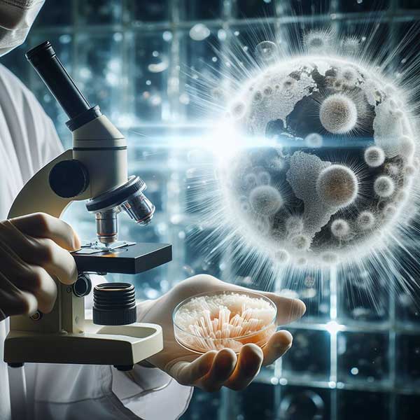 direect fungal examination with microscope