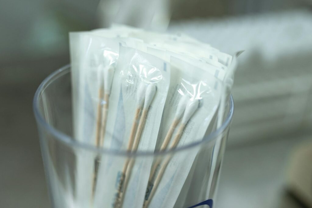 Sealed cotton swabs for home lead test kits